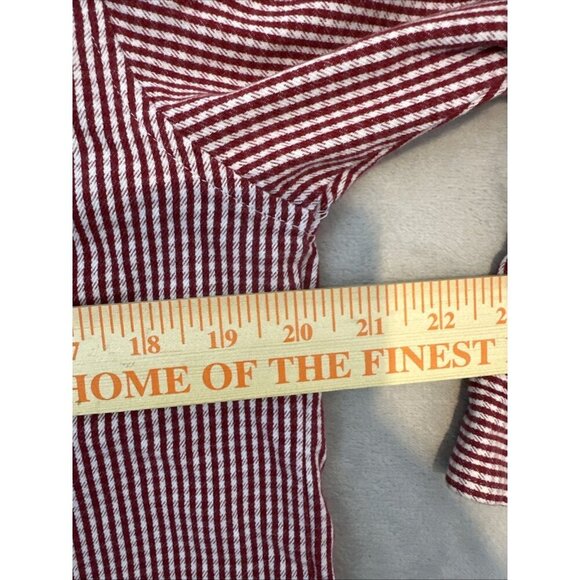 Men’s Stussy Button Up Flannel Shirt Red White Size Medium - Picture 8 of 11